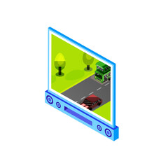 Poster - Vector illustration of desktop with gaming screen.