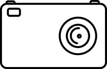 Sticker - Illustration of a camera in black line art.