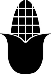 Poster - Flat style corn icon in b&w color.