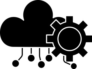 Sticker - Illustration of cloud computing setting icon.