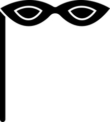 Poster - Black eye mask with stick in flat style.  