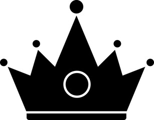 Poster - Flat style crown icon in black color.