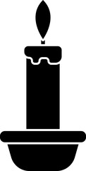 Poster - B&W candle icon or symbol.