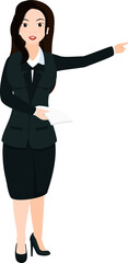 Sticker - Stylish business woman pointing finger away.