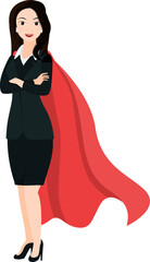 Poster - Successful business woman character in standing pose.