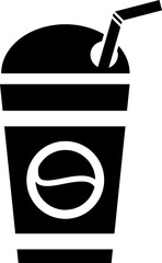 Canvas Print - Paper cup with straw or beverage icon.