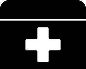 Wall Mural - Isolated first aid box icon in b&w color.