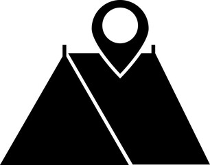 Poster - Flat style tent location searching icon