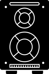 Poster - B&W speaker icon in flat style.