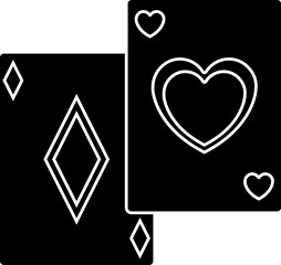 Wall Mural - Playing card in b&w color. Glyph icon or symbol.