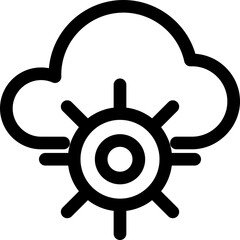 Poster - Cloud management icon in line art.