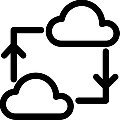 Sticker - Cloud data storage or sharing icon.