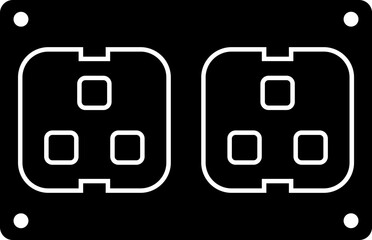 Sticker - B&W socket icon in flat style.