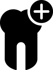 Sticker - Illustration of add tooth icon.