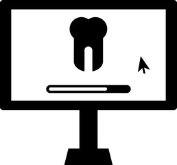 Wall Mural - Dental data loading in desktop. Glyph sign or symbol.