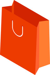 Wall Mural - Illustration of 3d shopping bag in orange color.