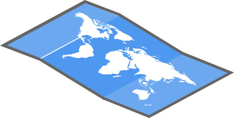 Canvas Print - Isometric illustration of world map icon.