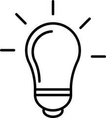 Poster - Line art illustration of illuminated bulb.