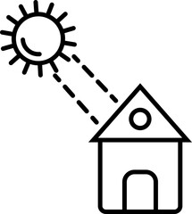 Poster - Sun energy icon made with black line stroke.