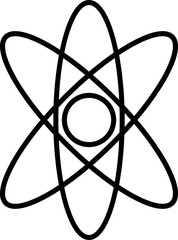 Atomic energy icon made in thin line stroke.