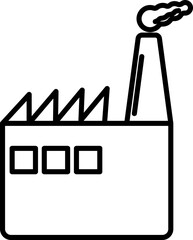 Sticker - Isolated line art icon of factory.