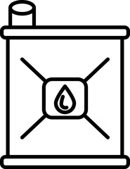 Canvas Print - Oil barrel icon in line art illustration.