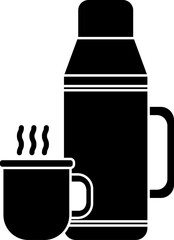 Poster - Bottle with tea cup icon in flat style.