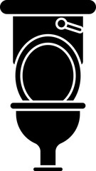 Poster - B&W toilet seat in flat style.