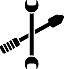 Wall Mural - Wrench and screwdriver glyph icon or symbol.