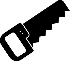 Sticker - Isolated saw icon in black color.