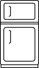 Sticker - Line art pictogram of refrigerator icon in black color.