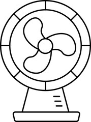 Sticker - Isolated illustration of fan icon in black line stroke.