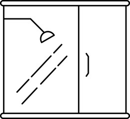 Sticker - Sign or symbol of shower in line art style.