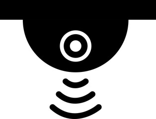 Sticker - Cctv camera glyph sign or symbol.