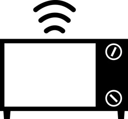 Sticker - Microwave icon or symbol in b&w color.