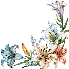 Wall Mural - Airy Lily PetalsWatercolor Clipart