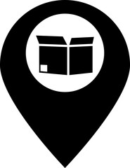 Sticker - Package location point glyph icon or symbol.