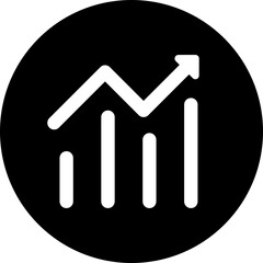 Poster - B&W growth bar graph icon.