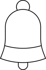 Sticker - Isolated bell in black line art.