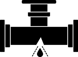 Poster - Glyph leakage water pipe icon.