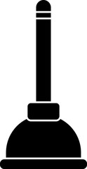 Wall Mural - Flat style plunger icon in black color.