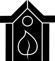 Poster - Eco house icon or symbol in flat style.