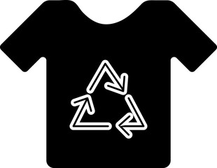 Sticker - Environment activist t shirt with recycle symbol.