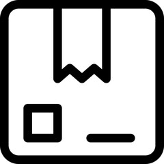 Poster - Delivery box icon in line art.