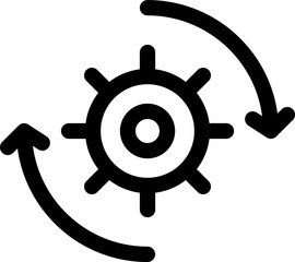 Sticker - Vector illustration of cogwheel or setting icon.