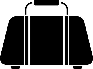 Sticker - B&W glyph icon of sports bag.