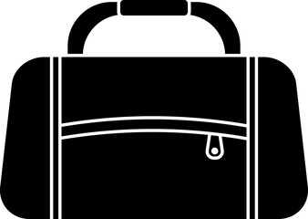 Poster - Sport bag icon in b&w color.