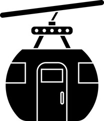 Canvas Print - Cable car icon or symbol in flat style.