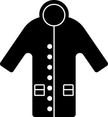 Sticker - B&W winter coat icon or symbol.