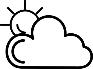 Poster - Weather icon or symbol in black line art.